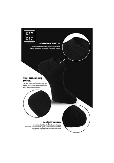 Bambu Erkek Patik Düz Gri Melanj Renk Çorap Dikişsiz Premium 3'lü Paket Gri Melanj