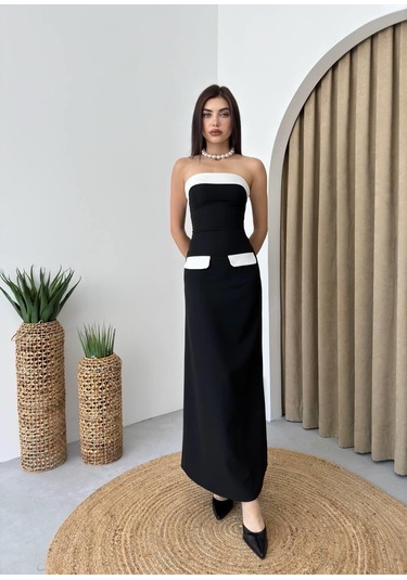 Mielle Cep Detaylı Straplez Elbise