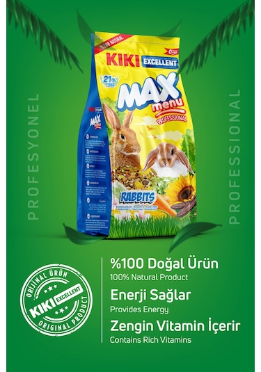 Kiki Excellent Kemirgen Max Menu Rabbits Tavşan Yemi 500 G