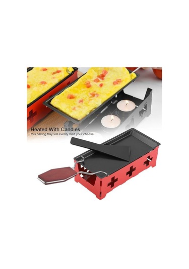 Peynir Ocağı Seti, Taşınabilir Yapışmaz Peynir Pişirme Tepsisi Ocağı Seti Siyah