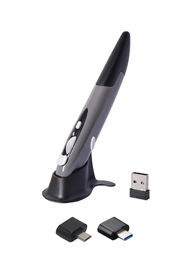 Geeroyoo 2.4g Kablosuz Mini Kalem - Pc, Laptop Ve Tabletler İçin Ergonomik Ve Taşınabilir Yazı Kalemi Gri