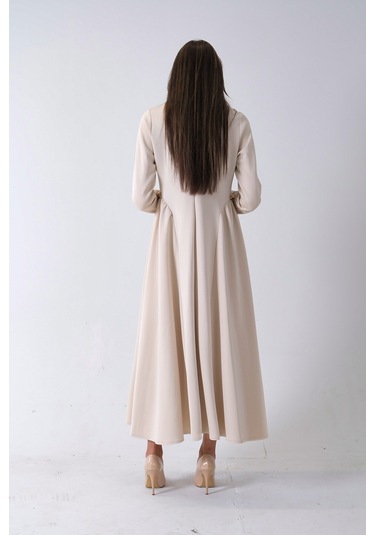 Feminist Taş Bisiklet Yaka Scuba Tesettür Elbise 4593445.50 Taş