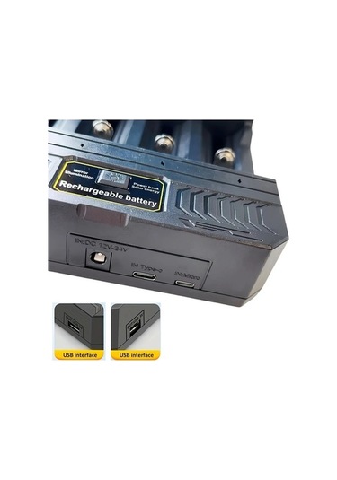 Besthome1 Dream011 Siyah Yuvalı Güneş Enerjili 3.7v Usb Li İon Pil Şarj Cihazı 26650 21700 18650 Kullanıcıya Yönelik Şarj Ünit