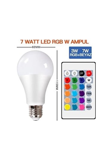 RGB Uzaktan Kumandalı 16 Renk Ampul Qenos
