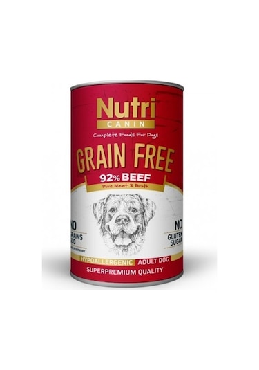 Nutri Canin Tahılsız Biftekli Konserve Yetişkin Köpek Maması 12 x 400 G