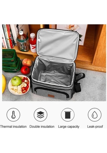 Novahub 16l Sızdırmaz Termal Piknik Çantası - Soğuk/sıcak - Çocuklar İçin Mükemmel - Renk: Gri/kırmızı/mavi Çok Renkli