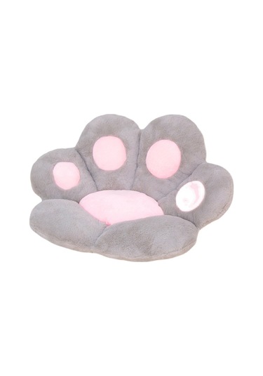 Sevimli Ayı Pençesi Yarım Çevrili Yastık Ofis Koltuk Minderi 80 70cm Gri