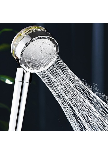 Primepickings Ddxmywzs-blue Turbo Fan Tahrikli Jet Duş Pervanesi Duş Başlığı Yağış Yüksek Basınçlı Fanlı 2 Katlı Gri