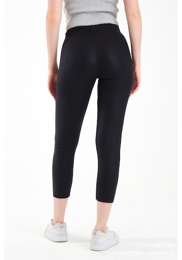 Varak Baskılı Tayt Koyu Lacivert