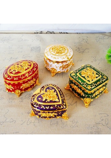 Besthome1 Elmas Desenli Metal Kutu, Gümüş Renkli Ev Dekoru, 8x7.5x5 Cm, Güzellik Aletleri Saklama Kutusu, Kaliteli Alaşım, Ev D