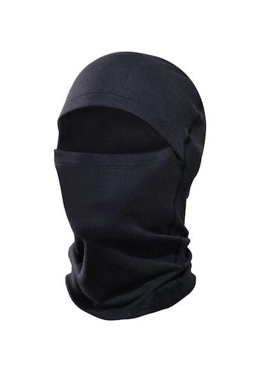 Termal Kar Yüz Maskesi Balaklava Pamuklu Unisex Siyah