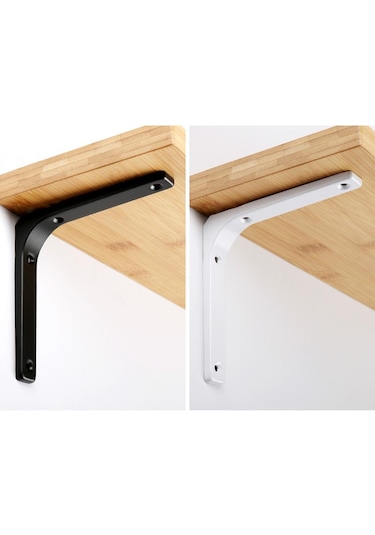 Suntek Ağır Hizmet Raf Aparatı Duvara Asma L Şekilli Braketler Gümüş 4 İnç Gümüş