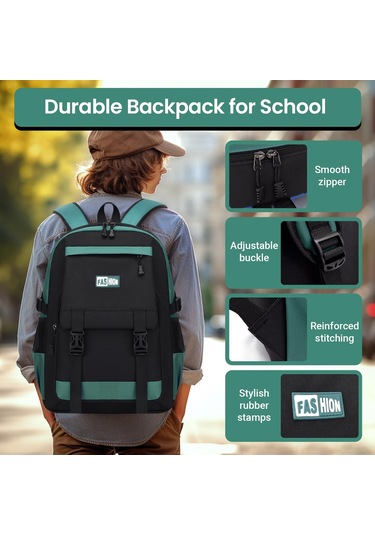 Lichen01 Okul Sırt Çantası Erkek Genç Çocuk Hafif Okul Çantası 3 İla