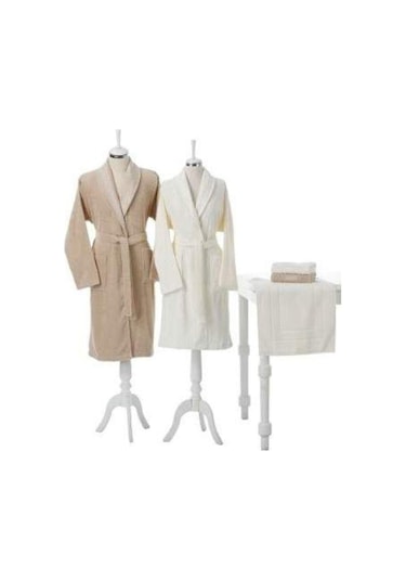 Camellia Happy Aile Seti Bornoz Takımı Bej - Krem Karışık Renkli