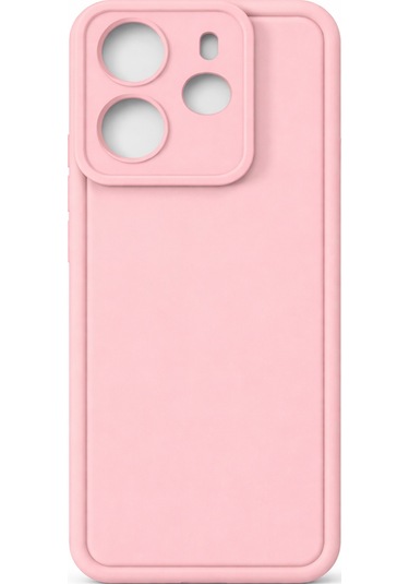 Mi Redmi Note 14 Uyumlu Kamera Çıkıntılı Mat Silikon Telefon Kılıfı Pembe