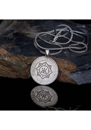 925 Ayar Gümüş Oğuz Kağan Mührü Kolye