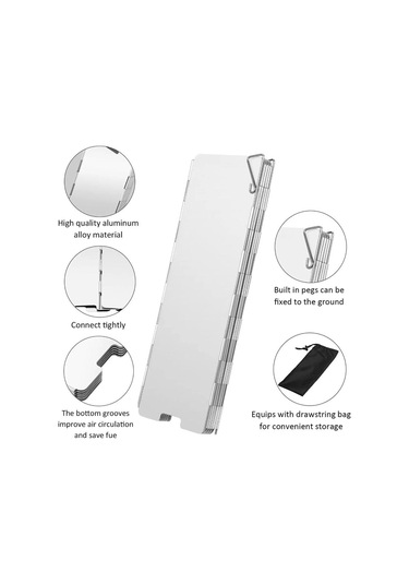 Katlanır Gaz Ocağı Rüzgar Kalkanı Rüzgar Geçirmez Hava Deflektörü Kasetli Ocak Rüzgar Kalkanı Kamp Aletleri Diğer