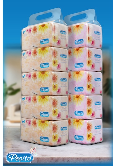 Peçito Premium Çift Katlı Pratik Mendil Toplam 5 x 275'li