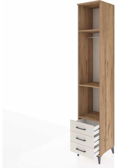 Hyperion Dolap 3 Raflı 3 Çekmeceli Tek Askılı 44x44x243 Çam-aytaşı Atlas Çam