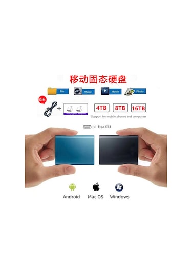 Youtek 2tb Sürücü: 3.0 Usb Dış Ssd, Bilgisayar-atele Uyumlu, Hızlı Depolama, Siyah 128g Genişletilebilir