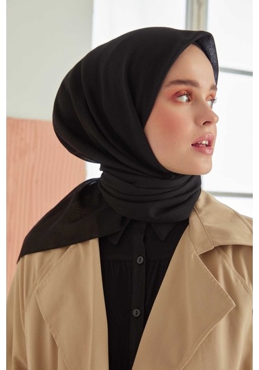 Miray Düz Pamuk Eşarp - Siyah Siyah