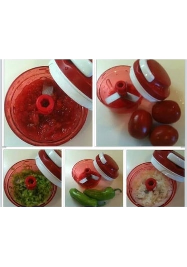 Tupperware Süper Şef 1 Kırmızı İpli Rondo Doğrayıcı Kırmızı Diğer