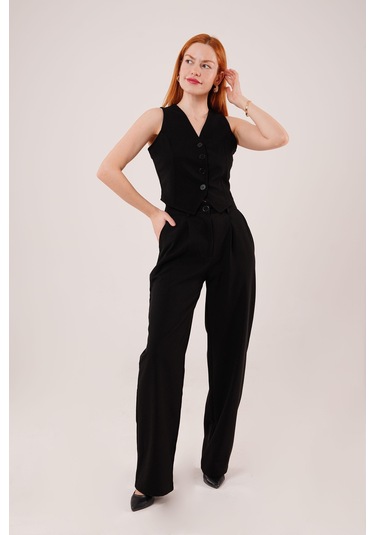 Sensuelle Premium Model Oturtmalı Siyah Pantolon Siyah