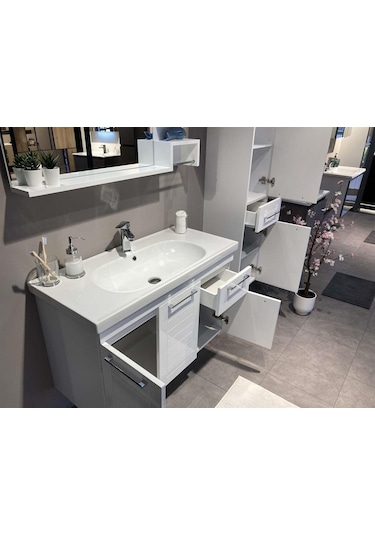 Orka Perge 85 Alt Modül + Lavabo Parlak Beyaz Lake Diğer