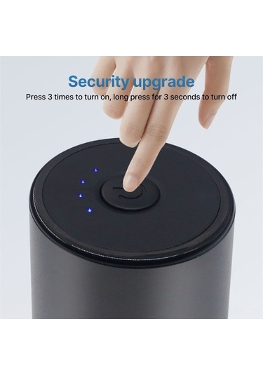 Novahub Çift Yönlü Otomatik Değirmen, 3 Tıkla Açma, Alüminyum Gövde, 100sn Öğütme, Siyah Siyah