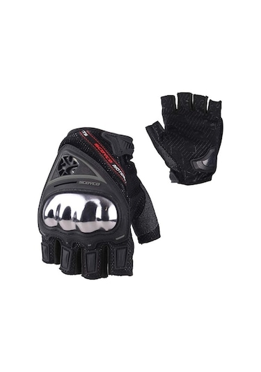 Scoyco Mc44D Korumalı Yarım Parmak Eldiven (Siyah)