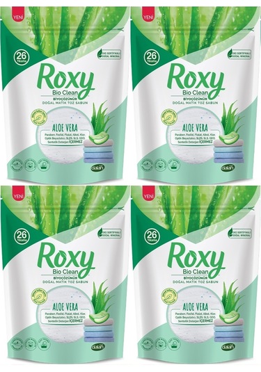 Dalan Roxy Bio Clean Matik Sabun Tozu 800GR Aloe Vera (4 Lü Set)