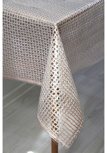 Pvc Şeffaf Kaplama Silinebilir Masa Örtüsü Örgü Hasır Bakır