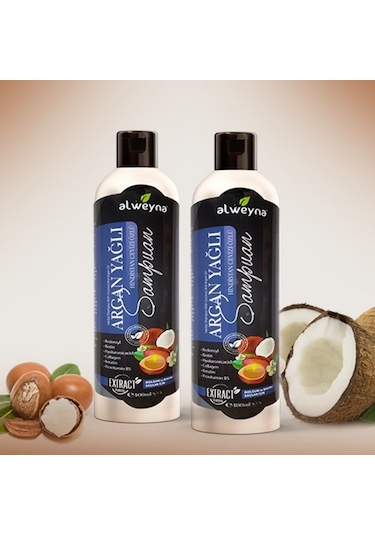 Alweyna Argan & Hindistan Cevizi Özlü Bitkisel Şampuan 2 x 400 ML