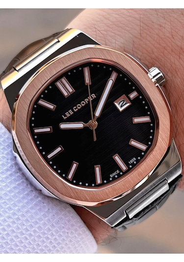 Lee Cooper Deri Kordon Takvimli Kadran 5 Atm Suya Dayanıklı 2 Yıl Garantili Erkek Kol Saati Elc.599 Gri