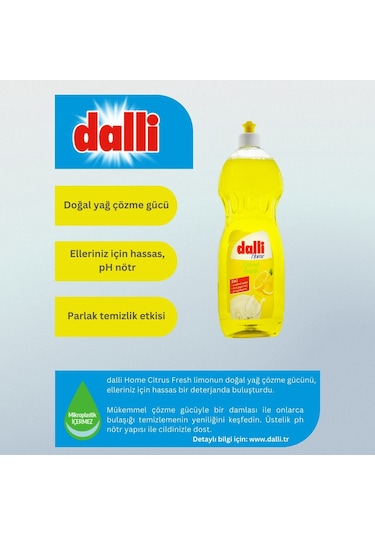 Dalli Elde Yıkama Sıvı Bulaşık Deterjanı Limonlu 1 L