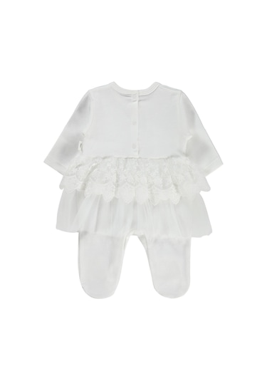 Civil Baby Fırfır Tüllü 1-9 Ay Tulum - Ekru