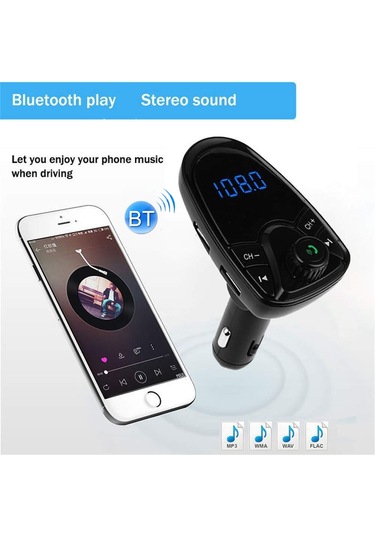 M1 Araba Bluetooth Mp3 Büyük Ekran Çift Usb Bağlantı Noktası Şarj Araba Fm Verici Araba Bluetooth Hands-free