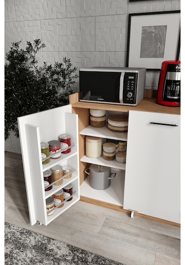 Zeyna 2 Kapaklı 13 Bölmeli Çok Amaçlı Erzak Dolabı