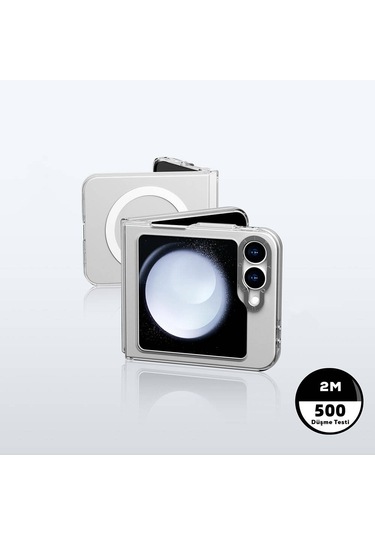 Galaxy Z Flip 6 Uyumlu Kılıf Magsafe Şarj Özellikli Şeffaf Youngkit Crystal Shield Seri Kapak Şeffaf