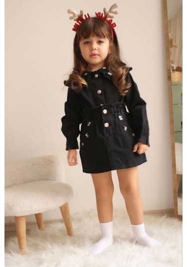 Kız Çocuk Etekli Kot Takım 001