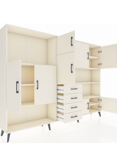 Arges Dolap 9 Raflı 4 Çekmeceli 8 Kapaklı 220x30x163 Aytaşı-aytaş Aytaşı-aytaşı