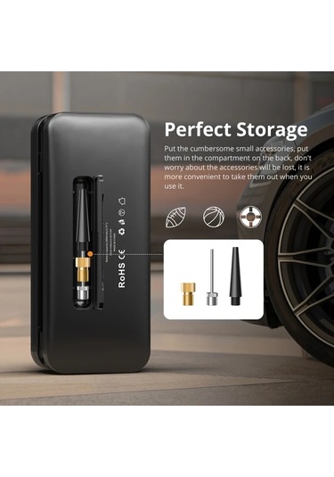 Fochsia 1 Sku Taşınabilir Araba Motosiklet Ve Bisiklet Pompası Arka Kılıflı Lastik Şişirme Cihazı