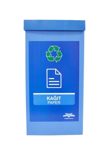 Geri Dönüşüm Kutusu - Sıfır Atık Kutusu Mavi kağıt