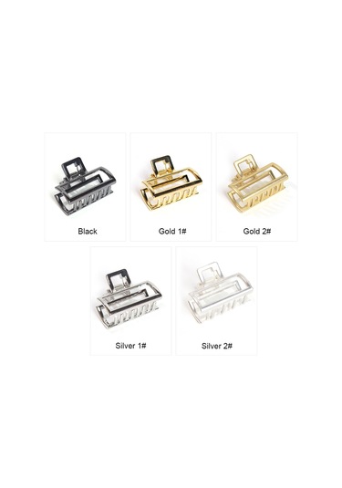 Moveevo Klasik Geometrik Kare Desenli Metal Alaşım Saç Kapağı - Yıkama Ve Günlük Kullanim Icin Sabit Tutucu - Parlak Altin