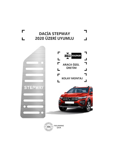 Dacia Stepway 2020 Üzeri Ayak Dinlendirme Pedalı Krom Ayak Dayama Pedalı