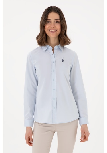 U.s. Polo Assn. Kadın Açık Mavi Gömlek Basic 50298113-vr003 Acık Mavı Açık Mavi