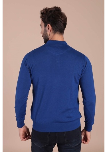 Ferraro Polo Yaka Superfine Yün Kazak - Saks Saks (490432989) Saks