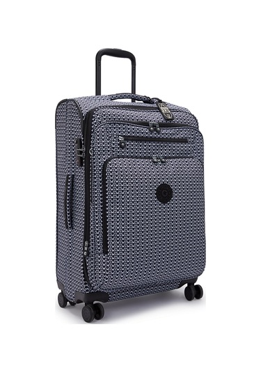 Kıplıng New Youri Spin M Orta Boy Tekerlekli Valiz Siyah Sıgnature Prınt Siyah