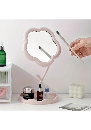 Willowhaven Çiçek Şeklinde Sarı Makyaj Aynası Yüksek Netlikte Ayarlanabilir Masa Dekorasyonu Sarı