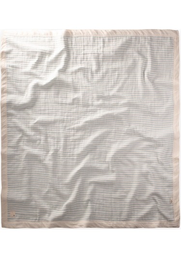 Kalın Biyeli Çift Kat Ham Battaniye 85x90 Cm Mavi Çift Çizgili Mavi